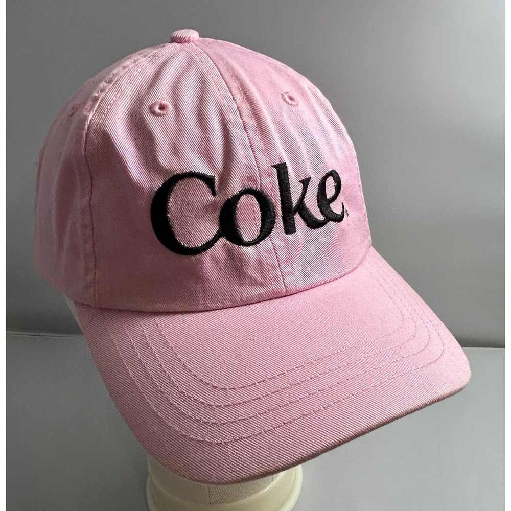 Coca-Cola Coke Logo Pink Cotton Baseball Cap Hat Adjustable Strapback Retro